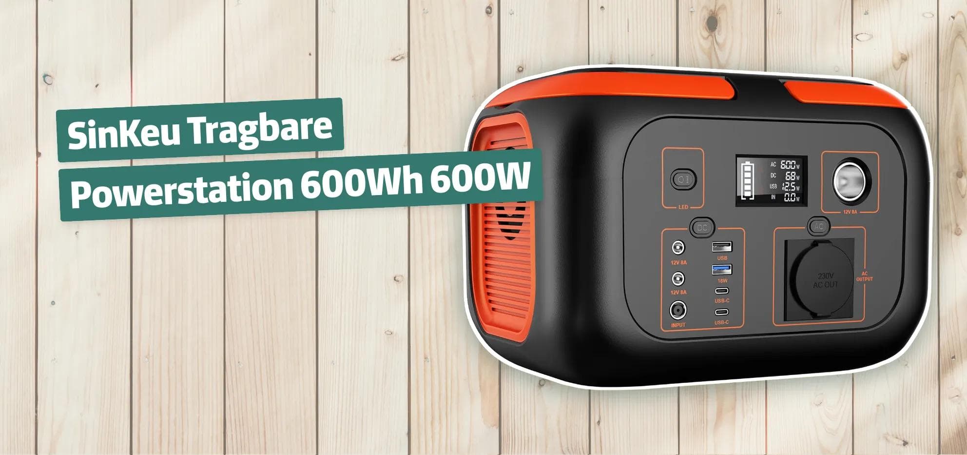 SinKeu Tragbare Powerstation 600Wh 600W