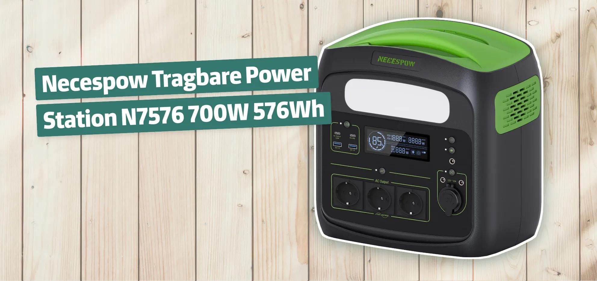 Necespow Tragbare Power Station N7576 700W 576Wh