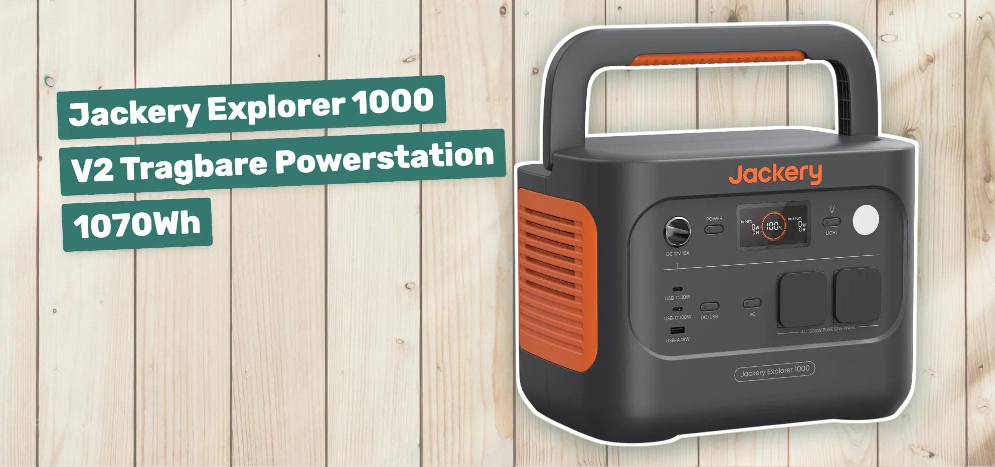 Jackery Explorer 1000 V2 Tragbare Powerstation 1070Wh
