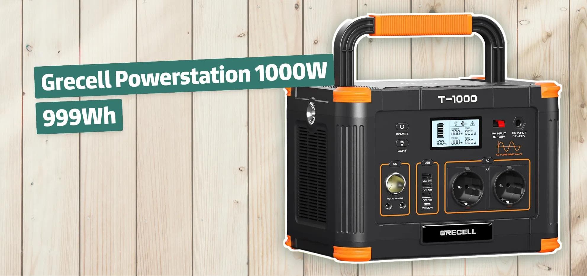 Grecell Powerstation 1000W 999Wh
