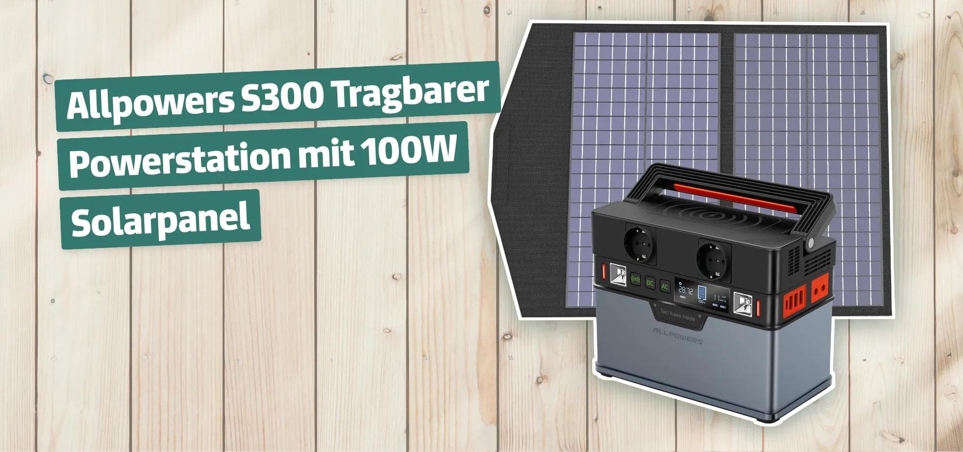 Allpowers S300 Tragbarer Powerstation mit 100W Solarpanel