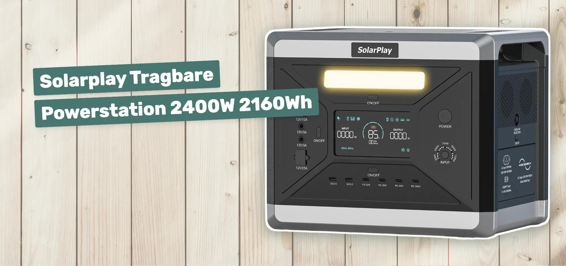 Solarplay Tragbare Powerstation 2400W 2160Wh