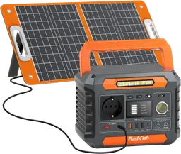 Flashfish Powerstation P66A mit Solarpanel TSP60