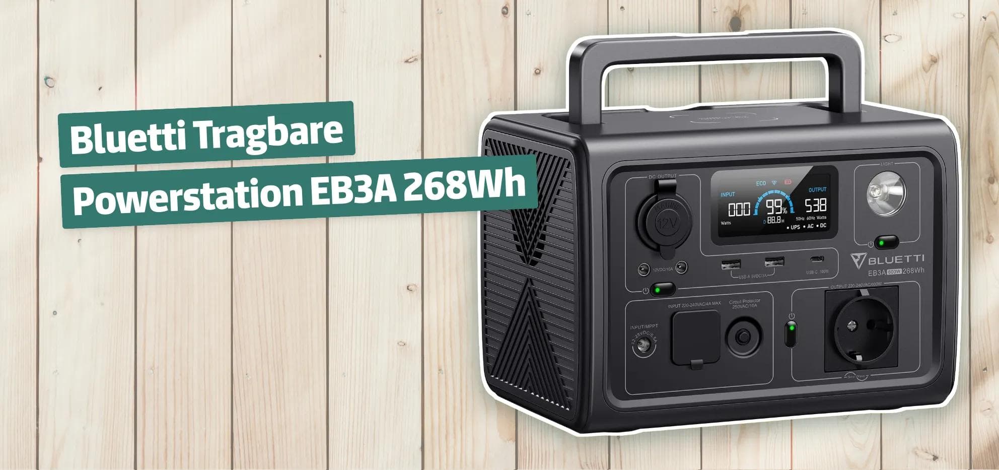 Bluetti Tragbare Powerstation EB3A 268Wh