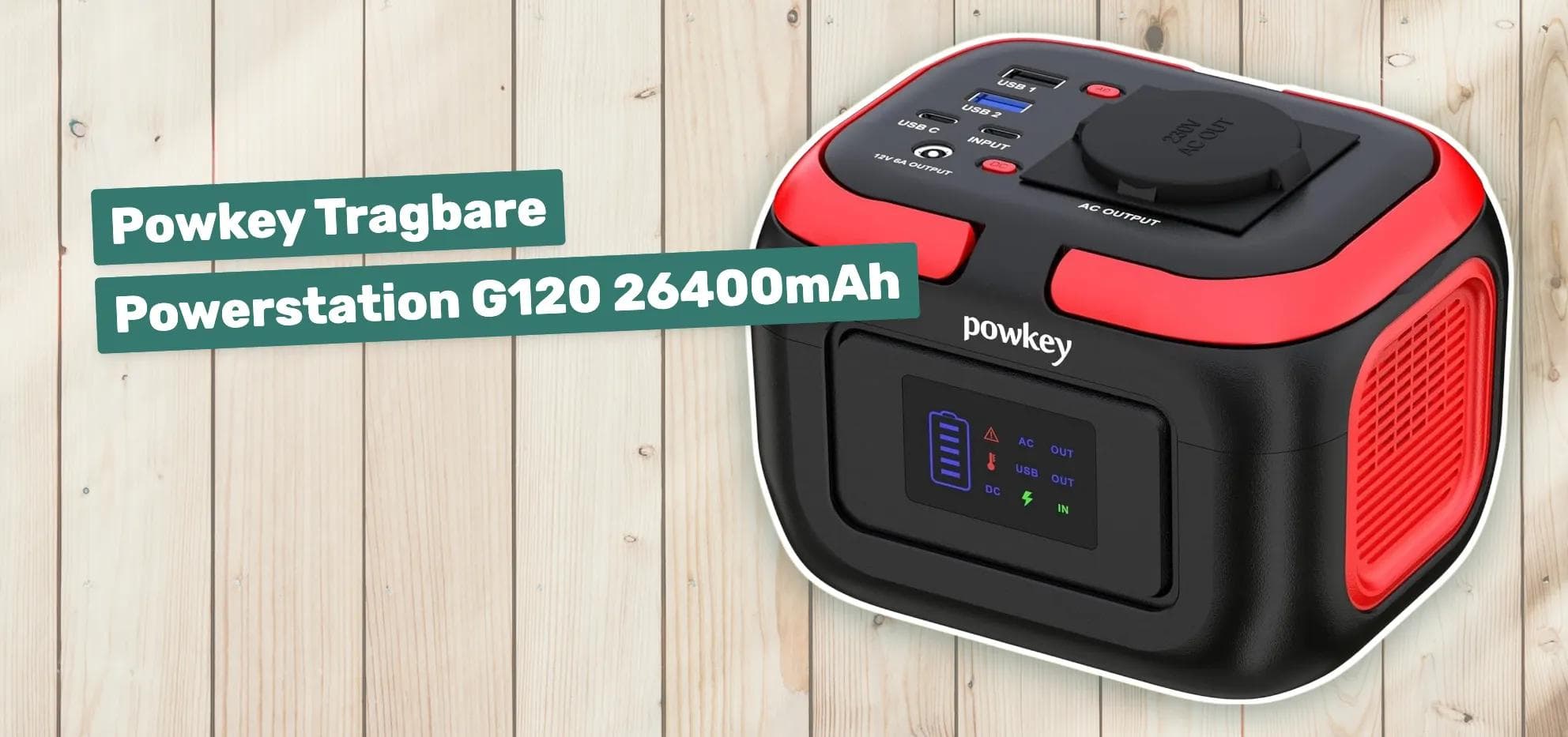 Powkey Tragbare Powerstation G120 26400mAh