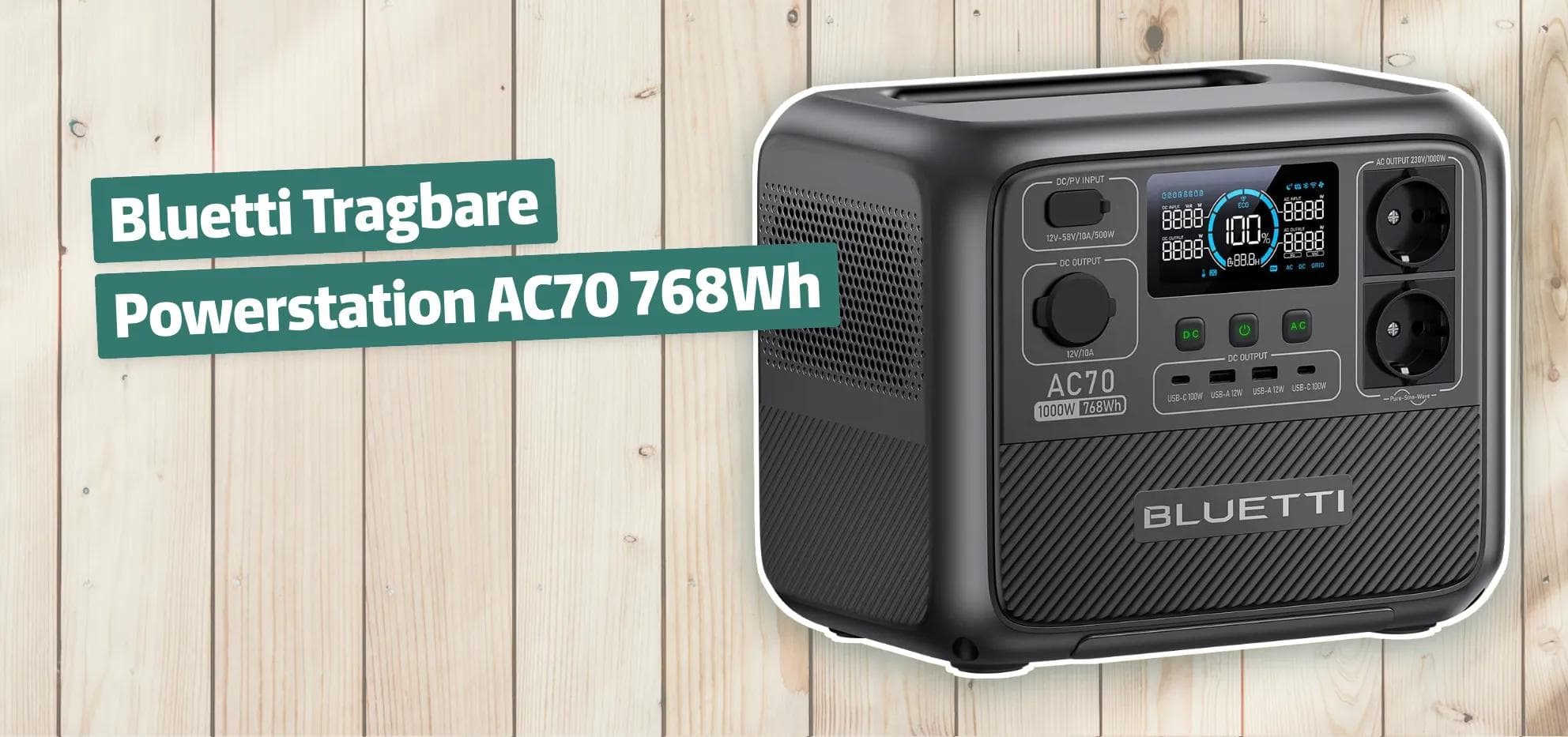 Bluetti Tragbare Powerstation AC70 768Wh