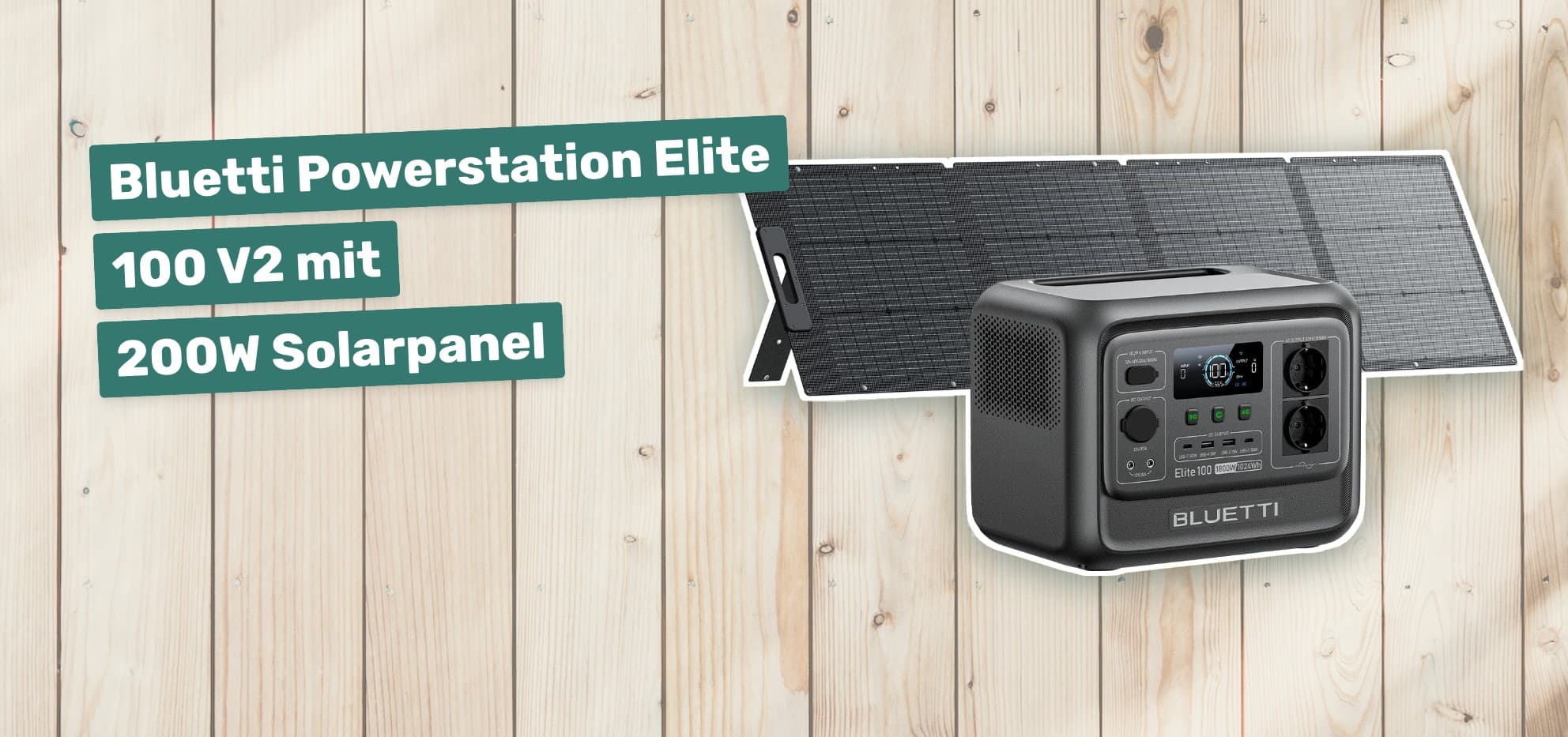Bluetti Powerstation Elite 100 V2 mit 200W Solarpanel