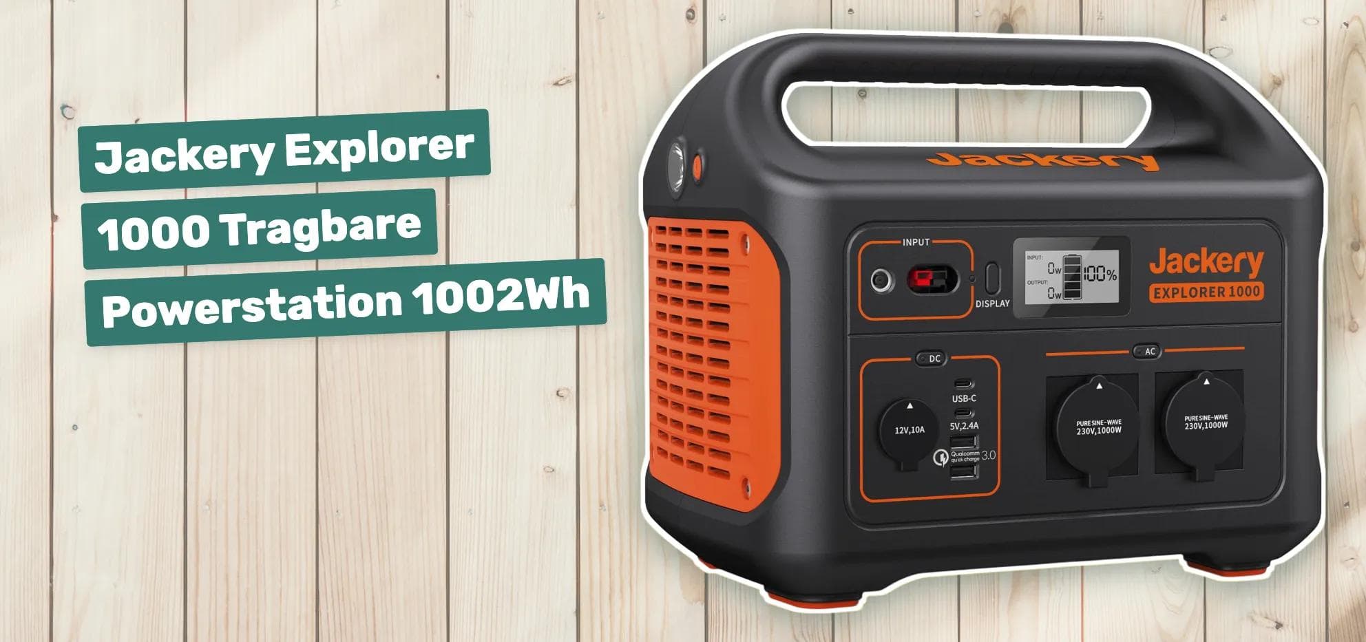 Jackery Explorer 1000 Tragbare Powerstation 1002Wh