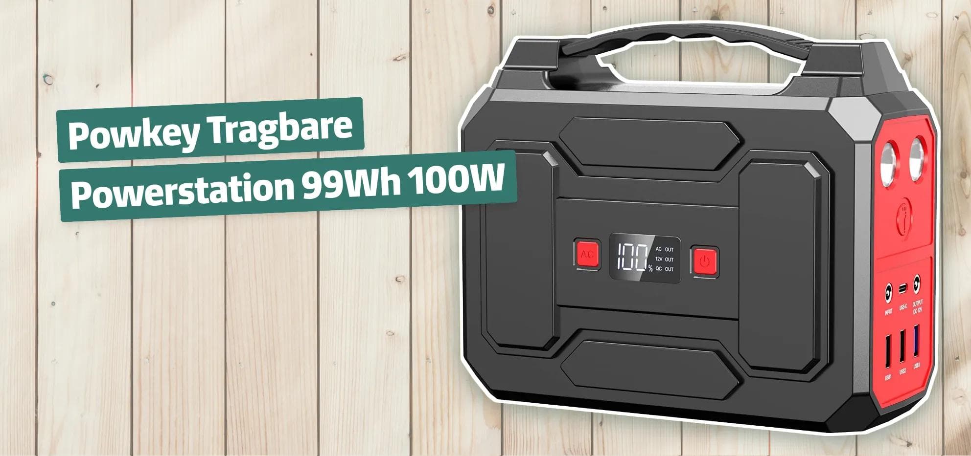 Powkey Tragbare Powerstation 99Wh 100W