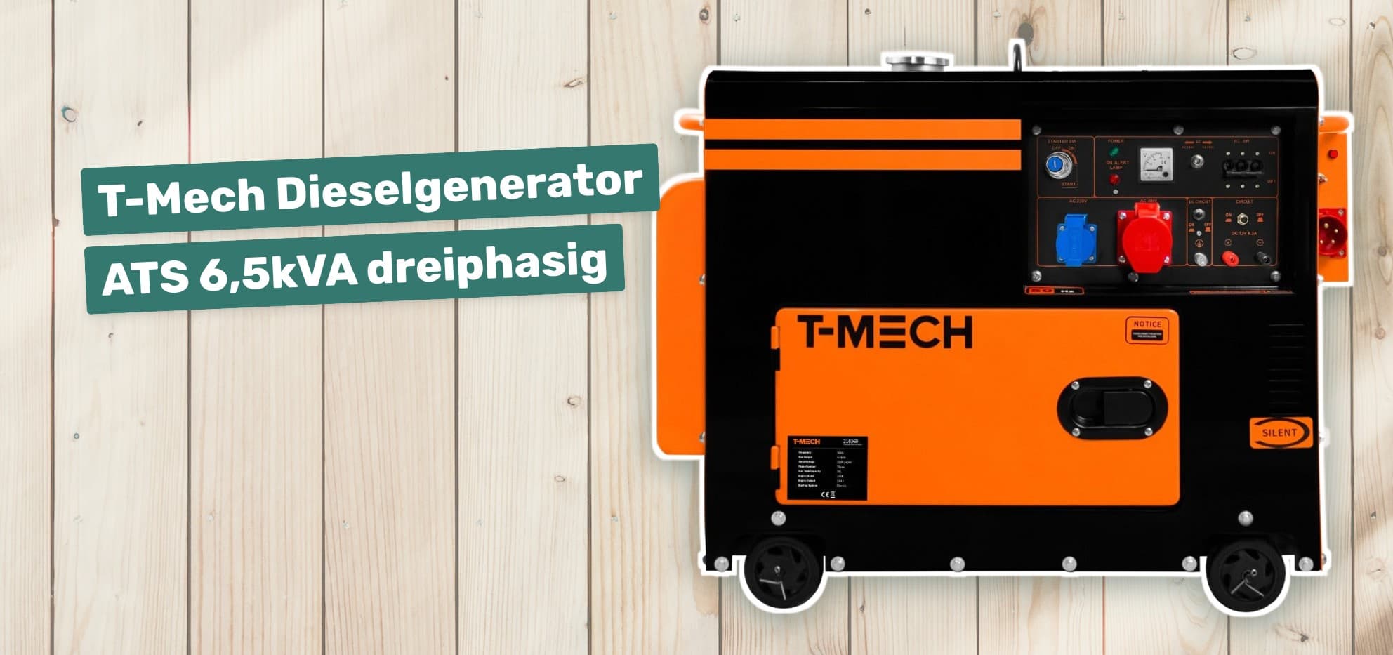 T-Mech Dieselgenerator ATS 6,5kVA dreiphasig