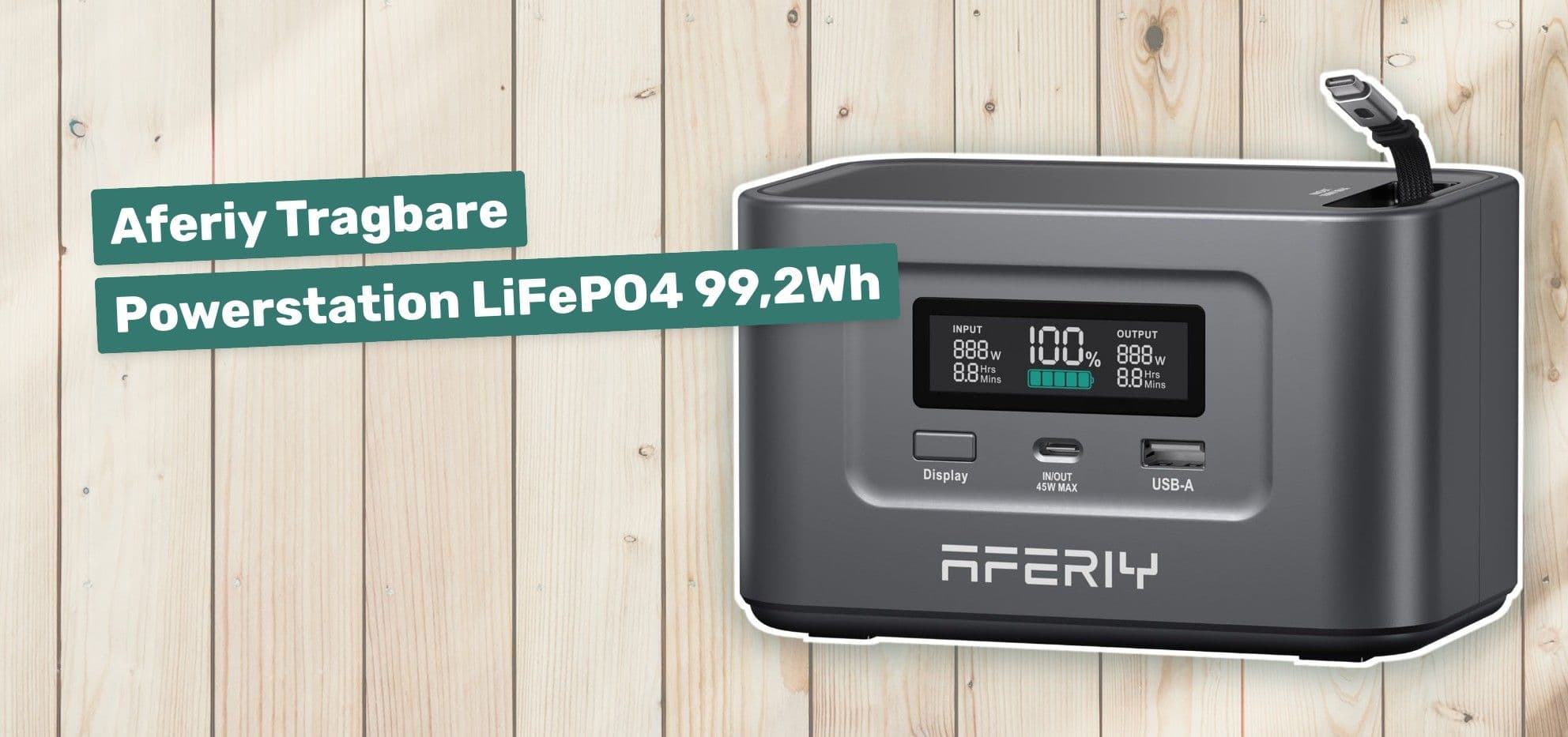 Aferiy Tragbare Powerstation LiFePO4 99,2Wh