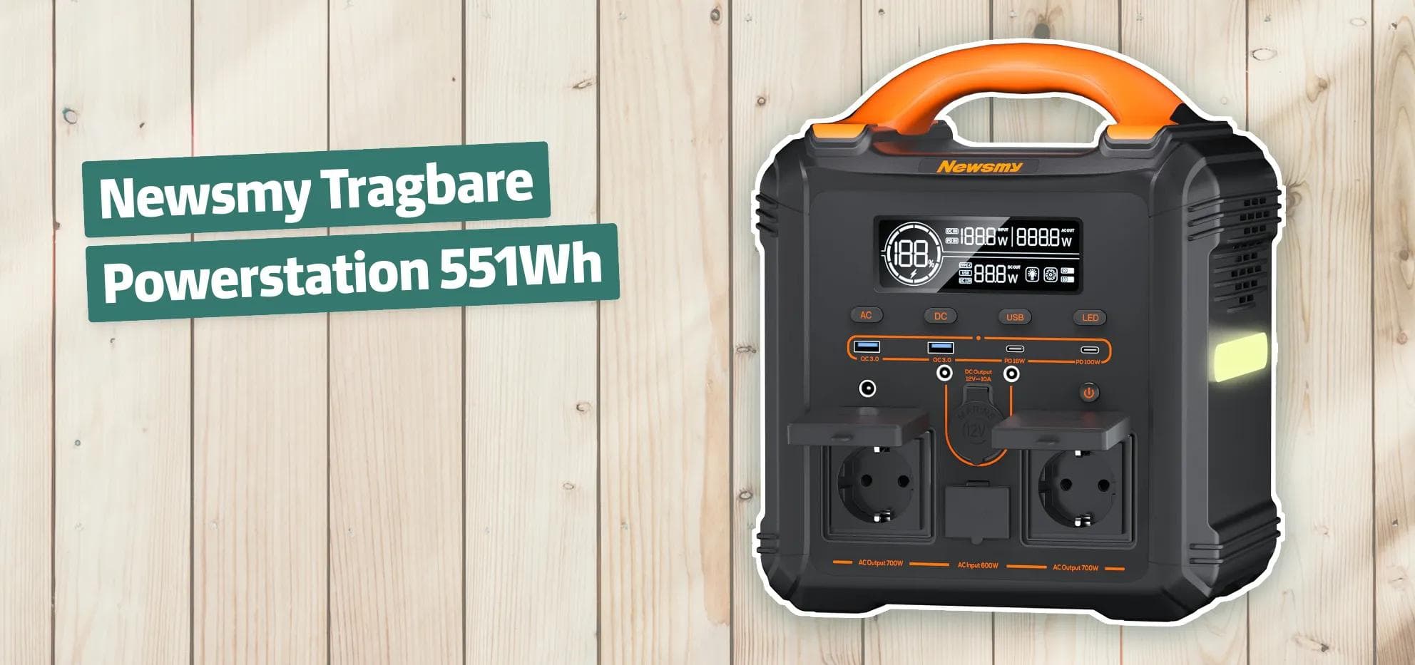Newsmy Tragbare Powerstation 551Wh