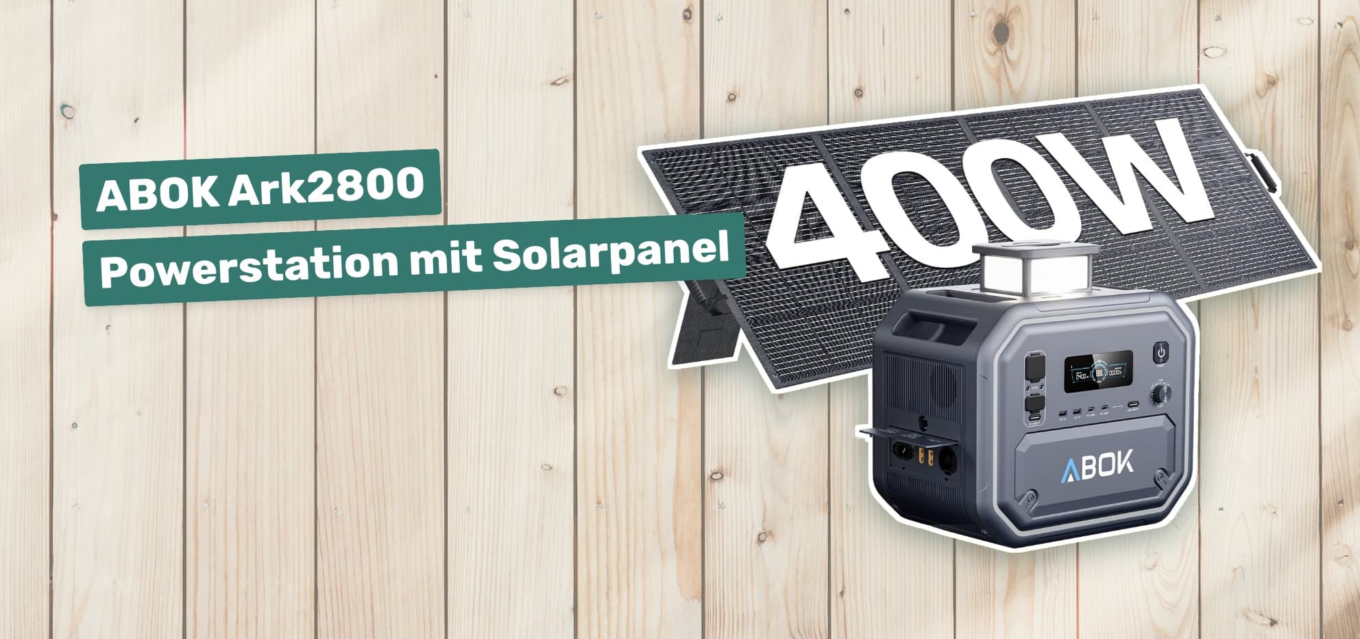 ABOK Ark2800 Powerstation mit Solarpanel