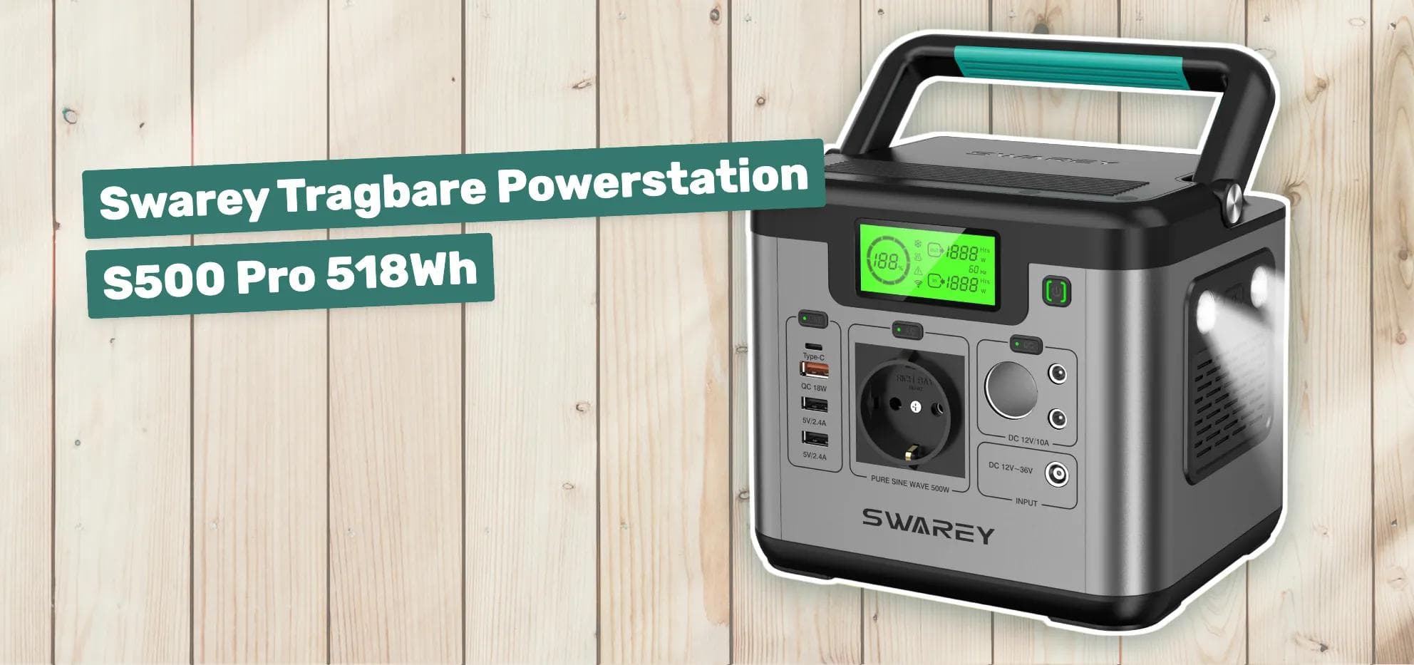 Swarey Tragbare Powerstation S500 Pro 518Wh