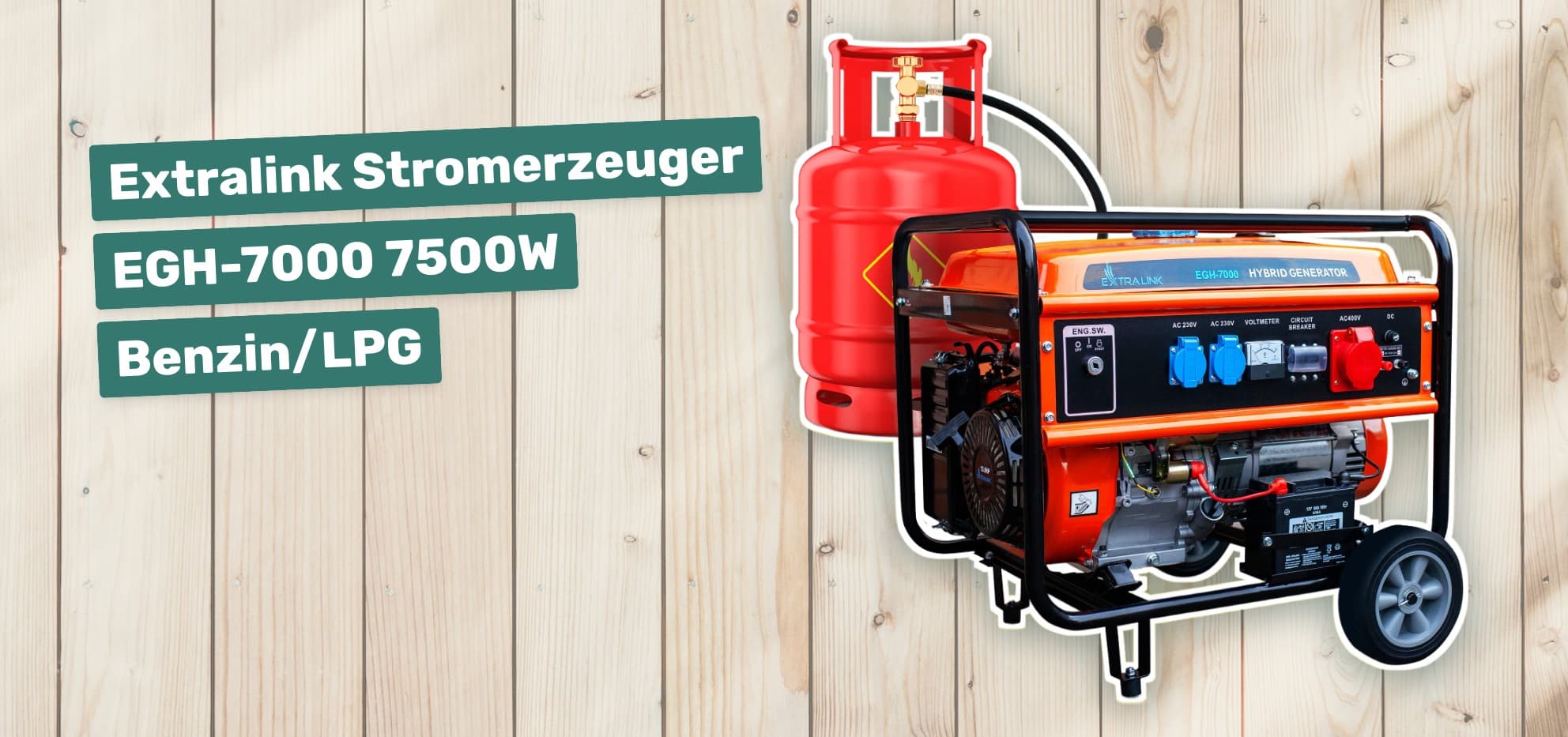 Extralink Stromerzeuger EGH-7000 7500W Benzin/LPG
