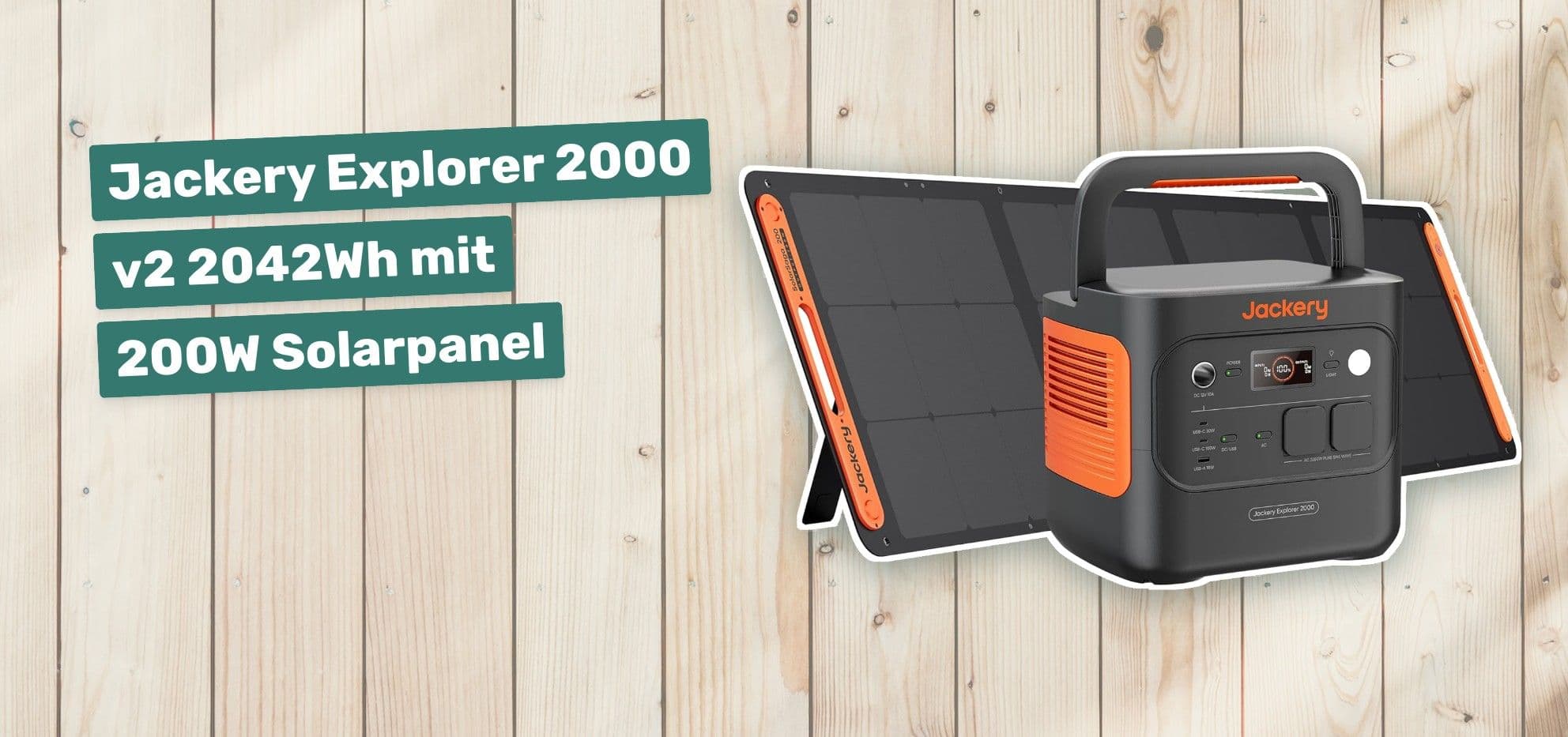 Jackery Explorer 2000 v2 2042Wh mit 200W Solarpanel