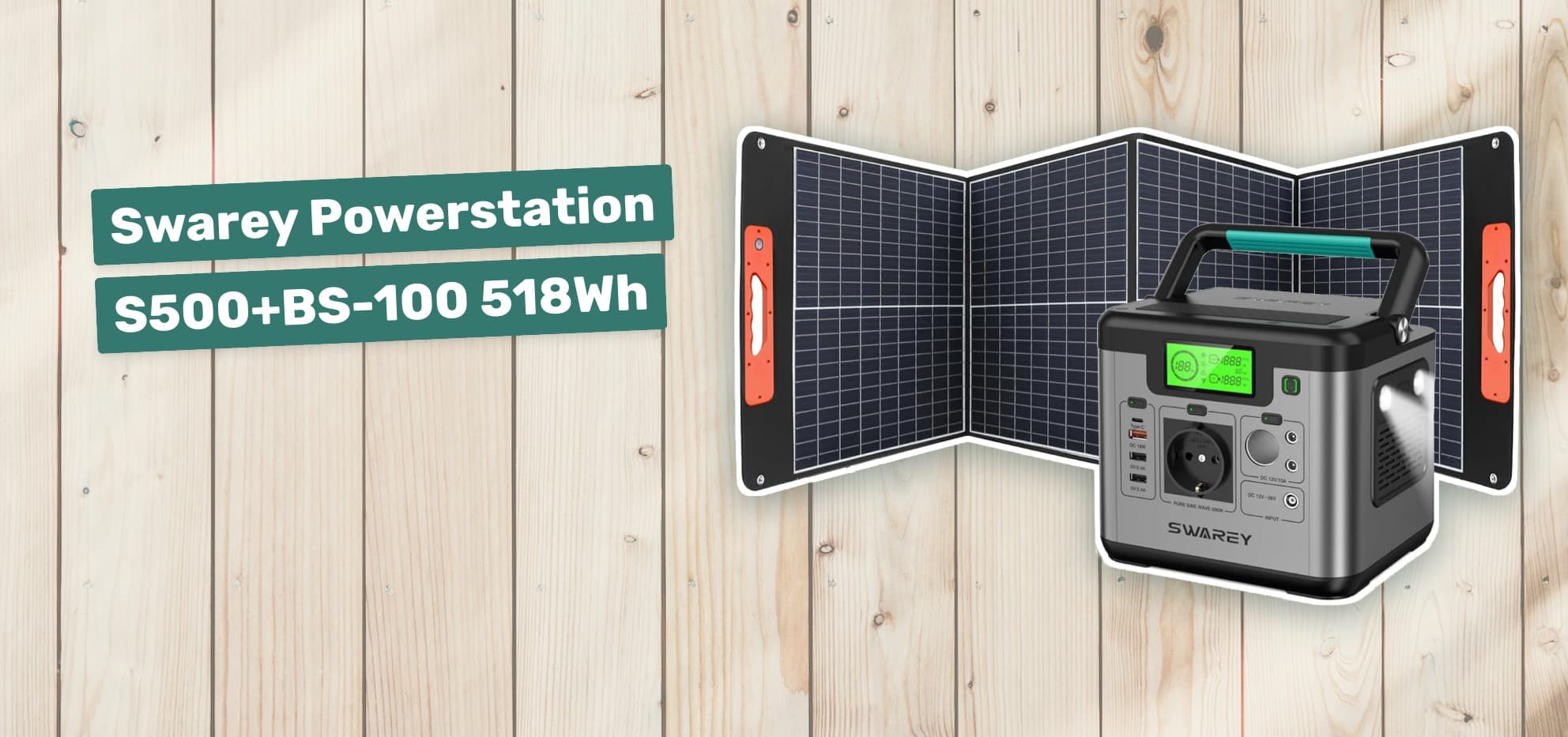 Swarey Powerstation S500+BS-100 518Wh