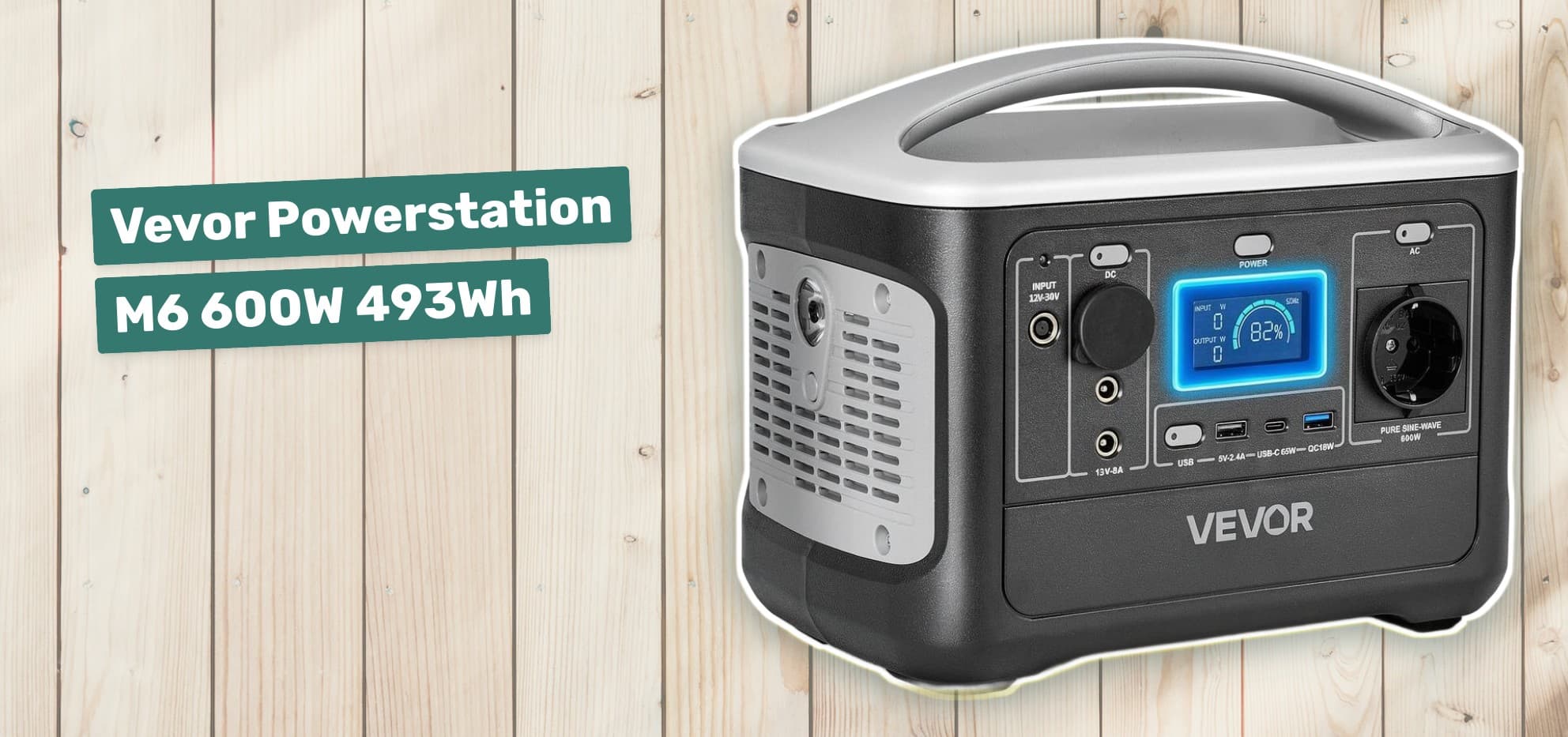 Vevor Powerstation M6 600W 493Wh