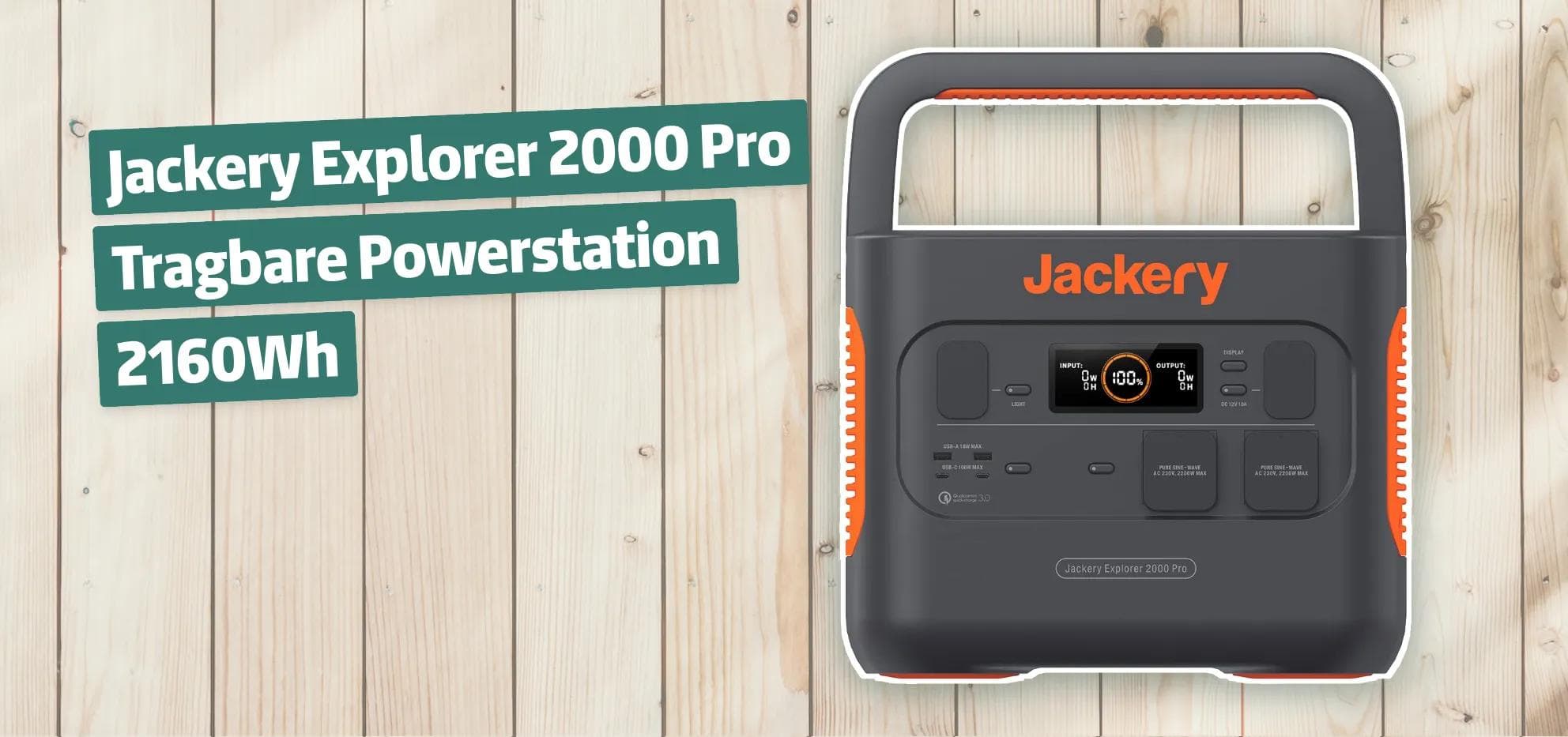 Jackery Explorer 2000 Pro Tragbare Powerstation 2160Wh