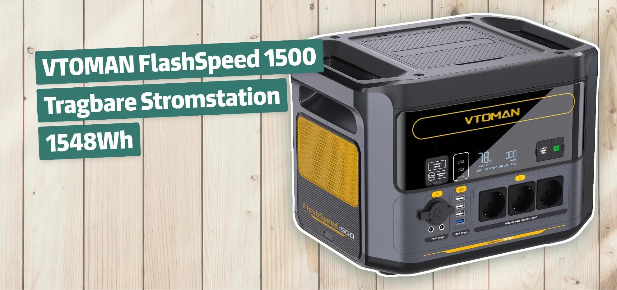 VTOMAN FlashSpeed 1500 Tragbare Stromstation 1548Wh