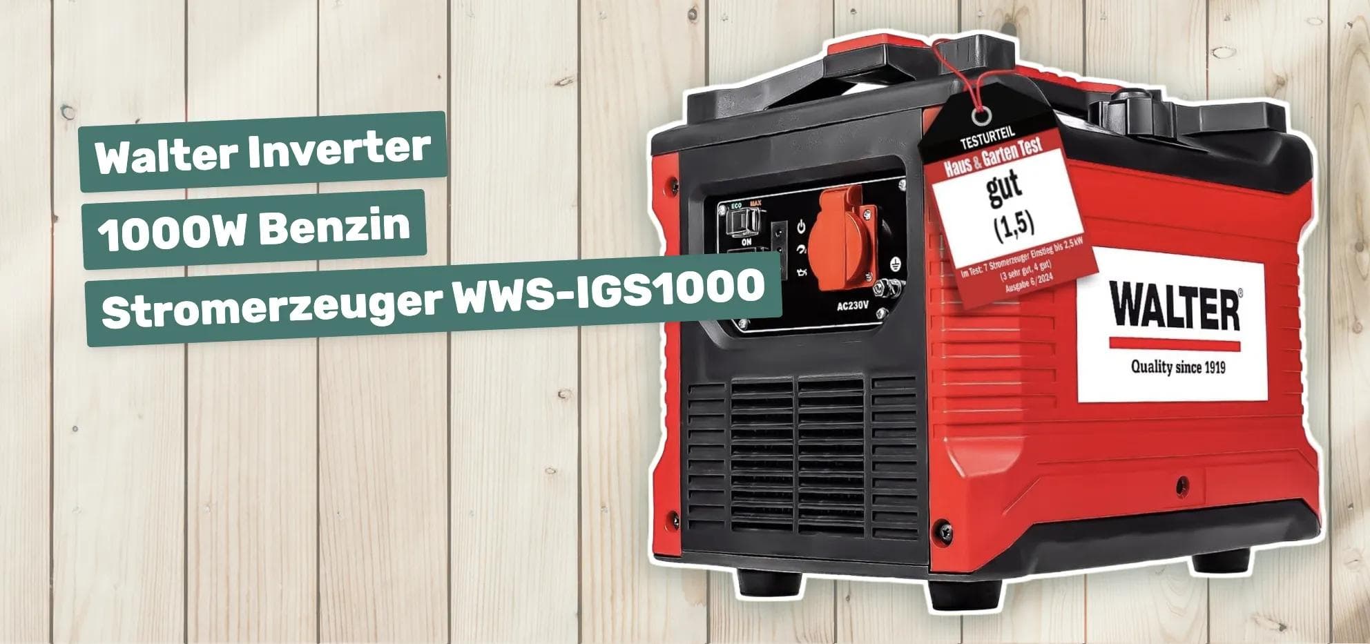 Walter Inverter 1000W Benzin Stromerzeuger WWS-IGS1000