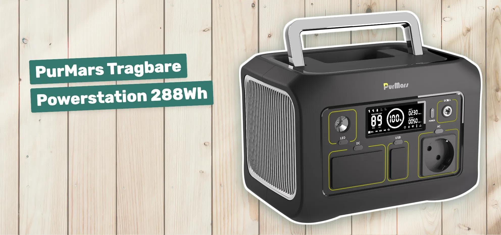 PurMars Tragbare Powerstation 288Wh