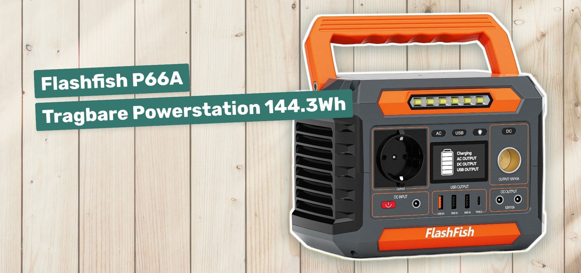 Flashfish P66A Tragbare Powerstation 144.3Wh