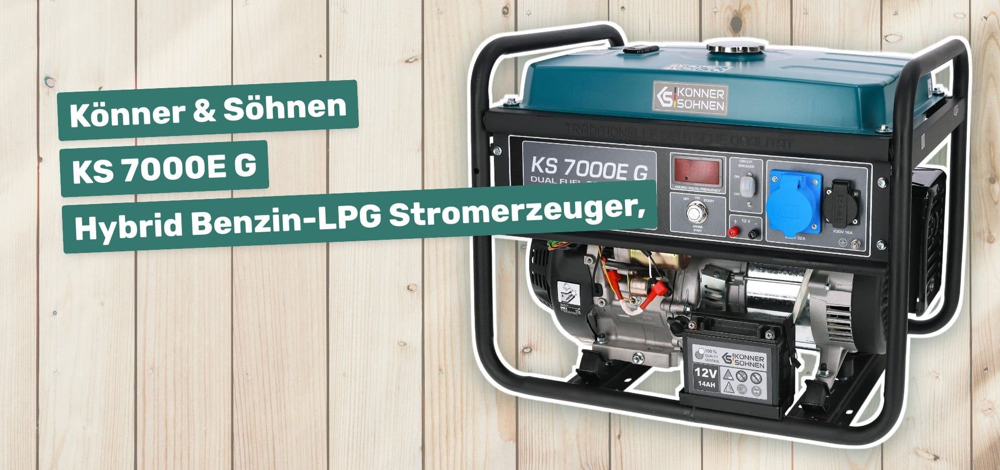 Könner & Söhnen KS 7000E G Hybrid Benzin-LPG Stromerzeuger,