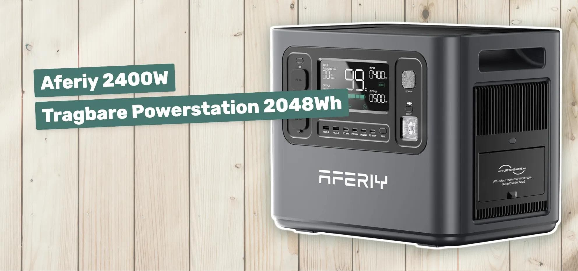 Aferiy 2400W Tragbare Powerstation 2048Wh