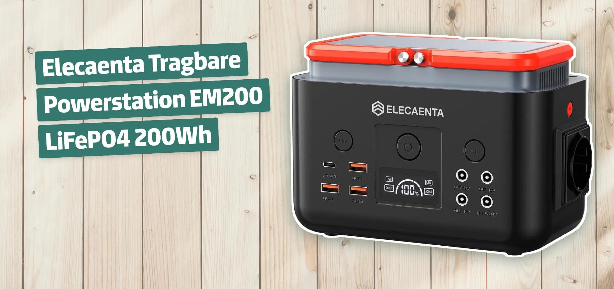 Elecaenta Tragbare Powerstation EM200 LiFePO4 200Wh
